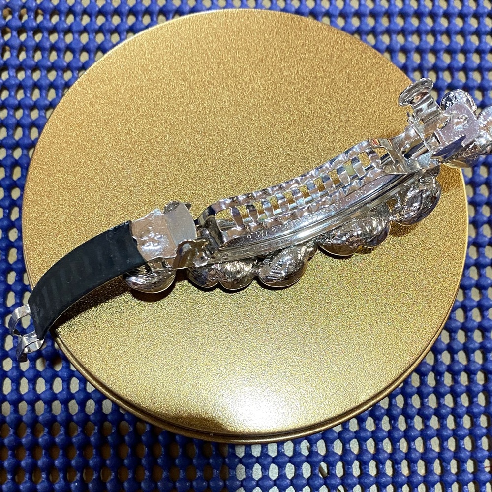 Floral Gold and Green Barrette 4 inches in length - Picture 7 of 7